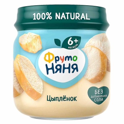 Пюре ФрутоНяня цыпленокс 6мес 80гр ст/б