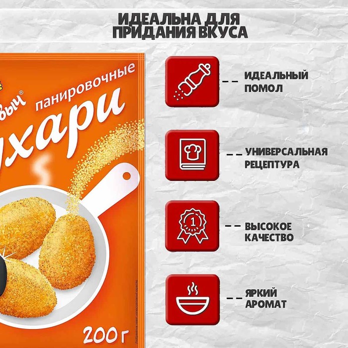 Сухари панировочные Приправыч Классические 200гр м/у