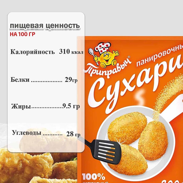 Сухари панировочные Приправыч Классические 200гр м/у