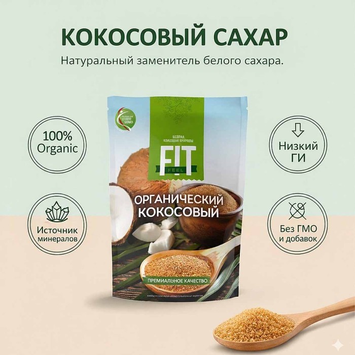 Сахар Кокосовый Fit Feel органический 200г д/п