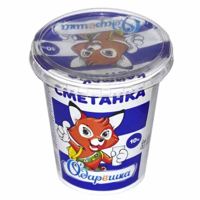 Сметана Одарешка 10% 330гр пэт