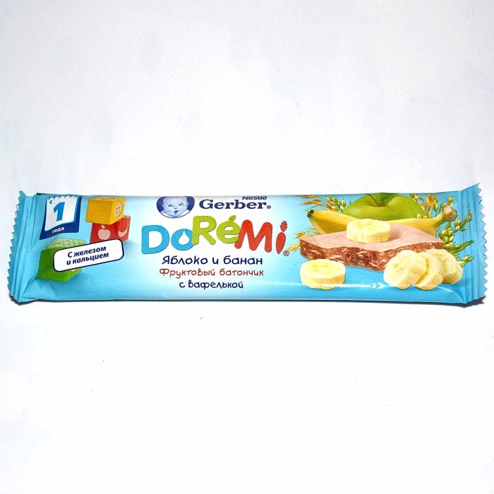 Батончик фруктовый Gerber DoReMi яблоко-банан 25гр