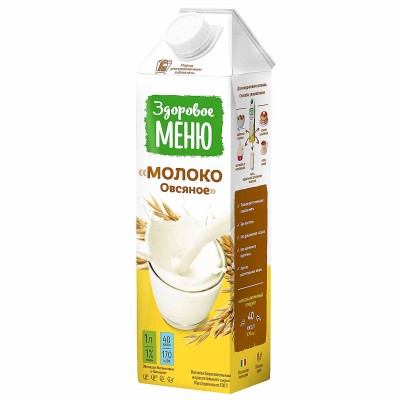 Молоко овсяное Здоровое меню 1л т/п