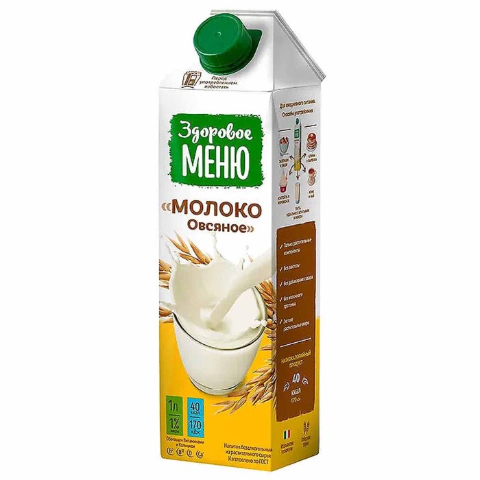 Молоко овсяное Здоровое меню 1л т/п
