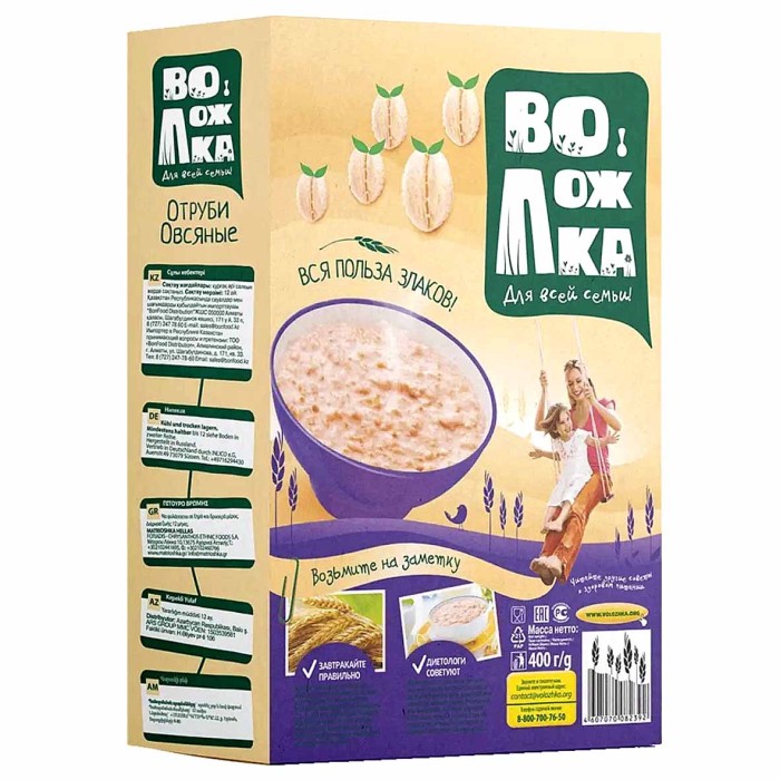Отруби Во!Ложка овсяные 400гр к/у