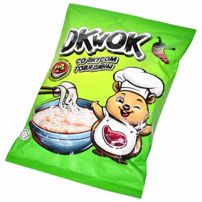 Лапша OkWok со вкусом говядины и соусом маринованных огурчиков 100гр м/у