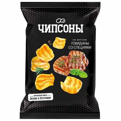 Чипсы Чипсоны вкус говядина со специями 90гр м/у