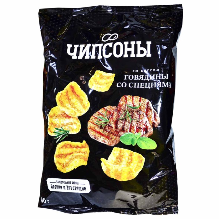 Чипсы Чипсоны вкус говядина со специями 90гр м/у