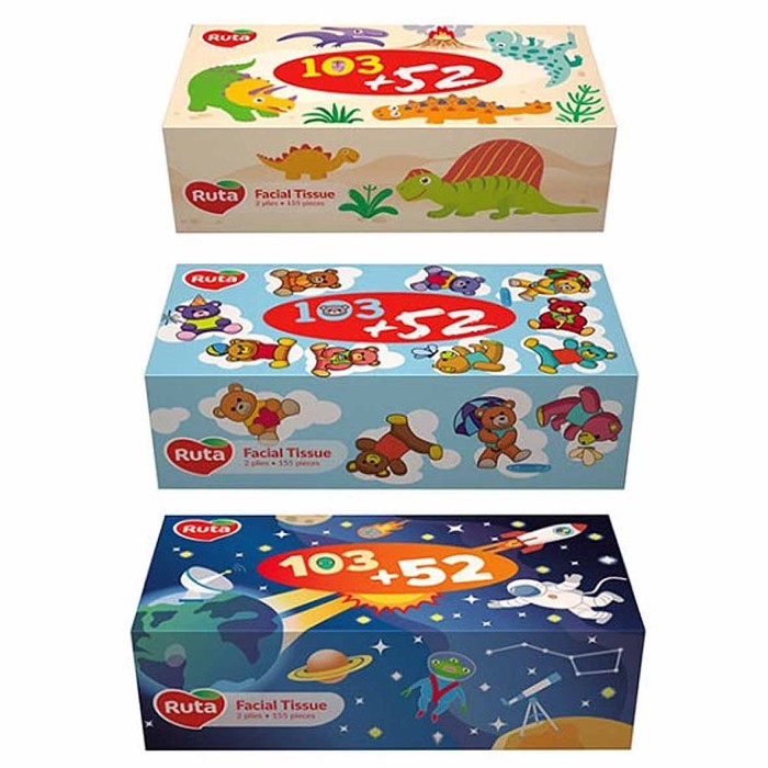 Салфетки косметические Ruta Белые 2сл 155шт к/у