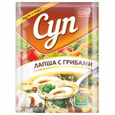 Суп Доктор вкус Лапша с грибами с витаминами 55гр м/у
