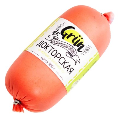 Продукт растительный Dr.Grun Колбаса вареная Докторская 300гр в/у