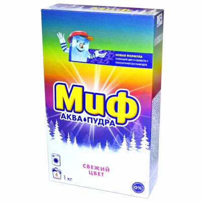 Порошок для стирки Миф Cвежий цвет 3в1 автомат 1кг м/у