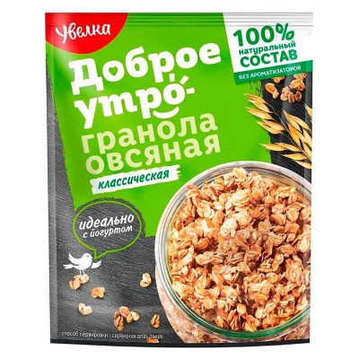 Гранола овсяная Увелка классическая 40гр д/п