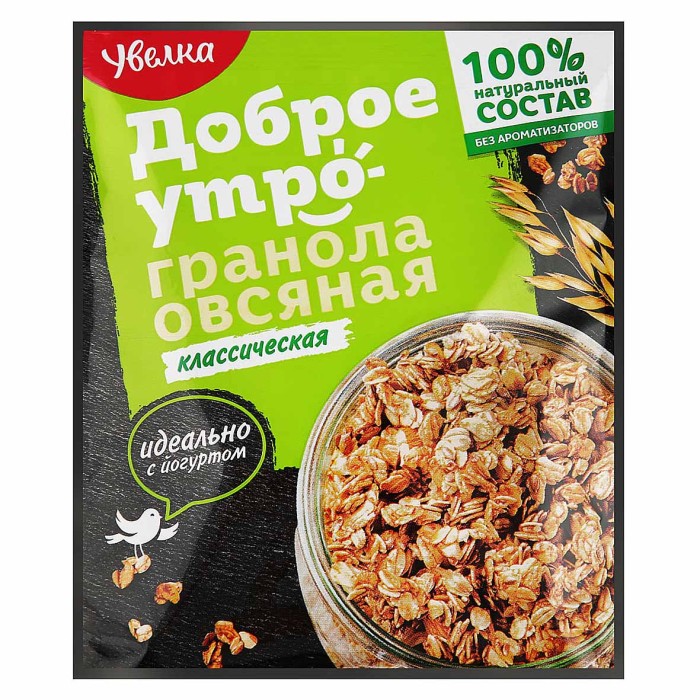 Гранола овсяная Увелка классическая 40гр д/п