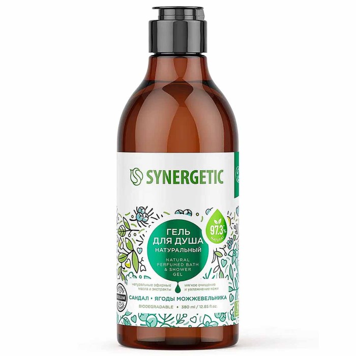 Гель для душа Synergetic Сандал и ягоды можжевельника 380мл пэт