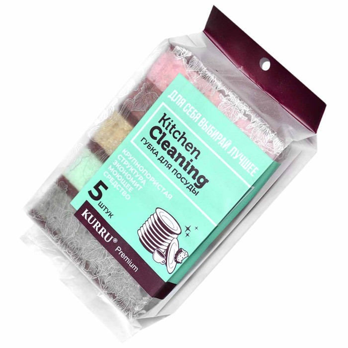 Губка Kitchen Cleaning из пенополиуретана для посуды 5шт артKR-GP050