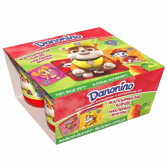 Йогурт Растишка груша-яблоко 3% с 3лет 4*100гр пэт