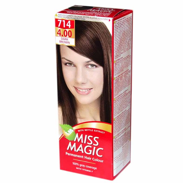 Краска для волос Miss Magic 714 Темно-коричневый 90гр к/у