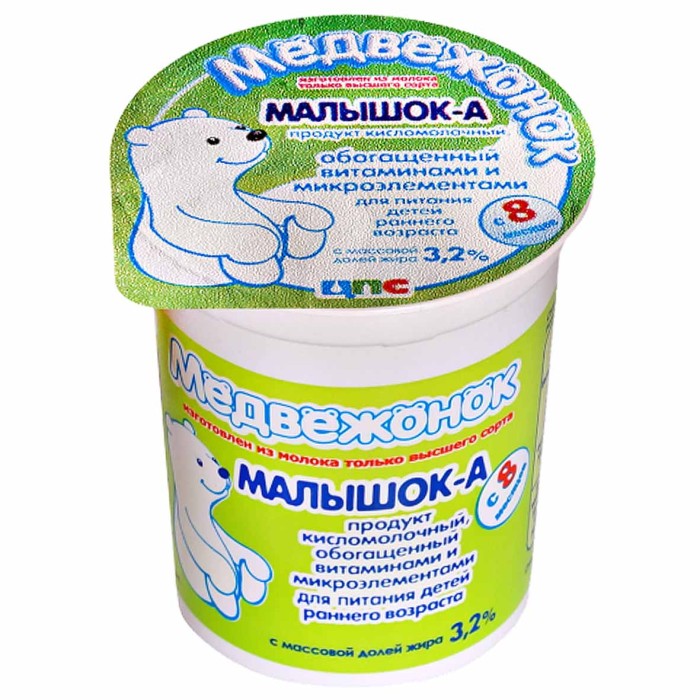 Продукт кисломолочный Медвежонок Малышок-А с 8мес 200гр пэт