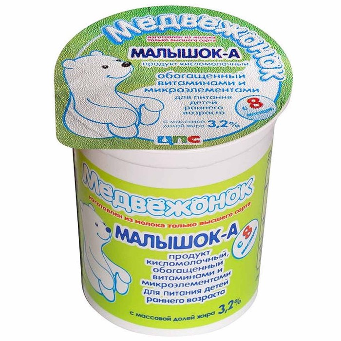 Продукт кисломолочный Медвежонок Малышок-А с 8мес 200гр пэт