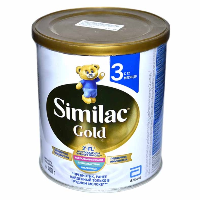 Смесь Similac Gold 3 молочная с 12мес 400гр ж/б