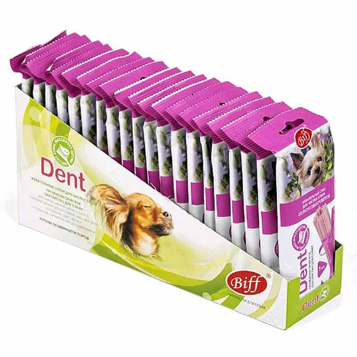 Лакомство для собак жевательный снек DENT со вкусом креветок 5шт 35гр м/у