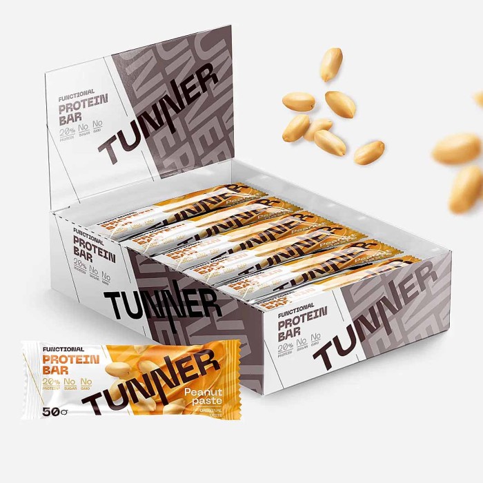 Батончик функциональный Tunner Protein Bar Арахисовая паста 50гр