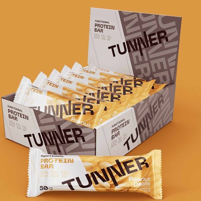 Батончик функциональный Tunner Protein Bar Арахисовая паста 50гр