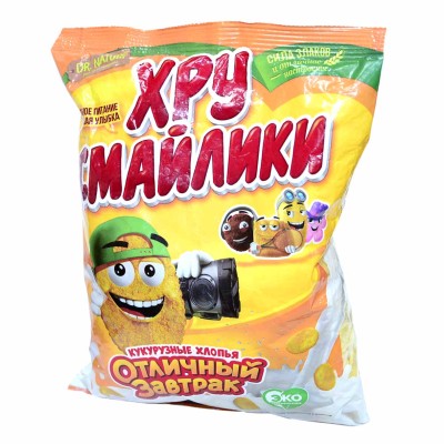 Завтрак готовый Хру смайлики  хлопья кукурузные 160гр м/у