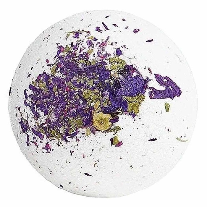 Шар бурлящий Happy Двухцветный с цветами лаванды 130гр