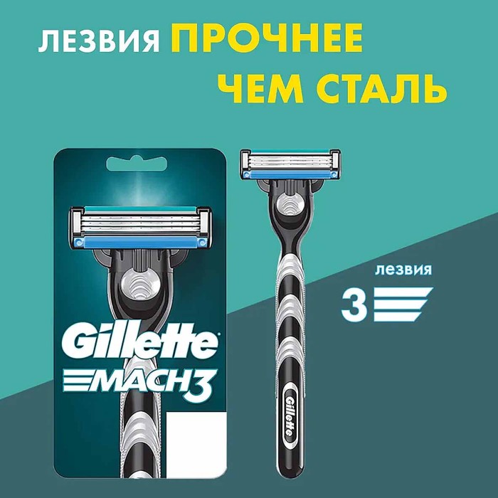 Бритва Gillette Mach3 с 2 сменными кассетами к/у