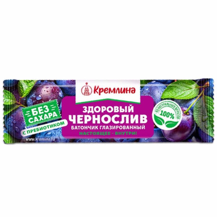 Батончик Кремлина Чернослив Фит без сахара глазированный 30гр м/у