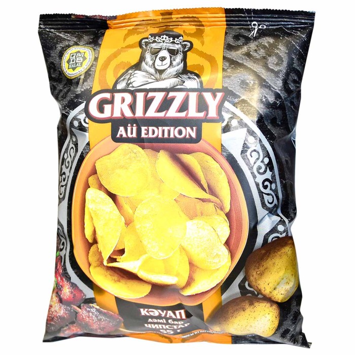 Чипсы Grizzly со вкусом шашлыка 55гр м/у