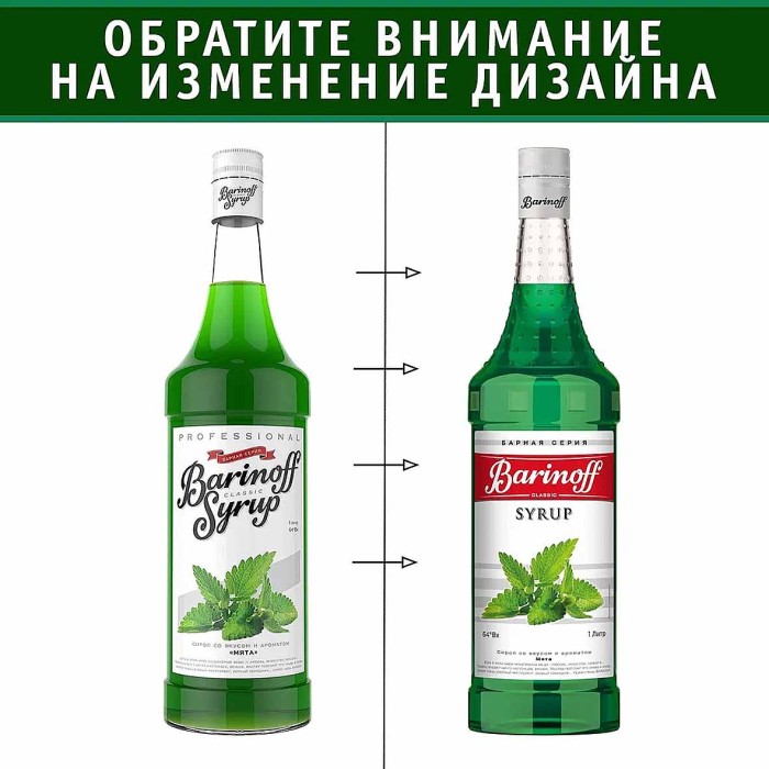 Сироп Barinoff со вкусом мяты 1л ст/б