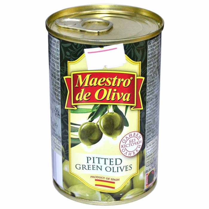 Оливки Maestro зеленые б/к 314мл ж/б