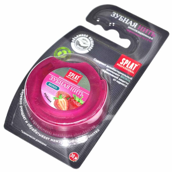 Нить зубная Splat Professional DentalFloss Клубника 30м пэт