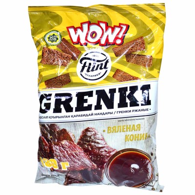Гренки Flint ржаные вкус вяленая конина 180гр м/у