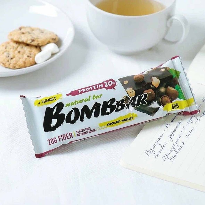 Батончик BombBar Protein шоколад-фундук 60гр м/у
