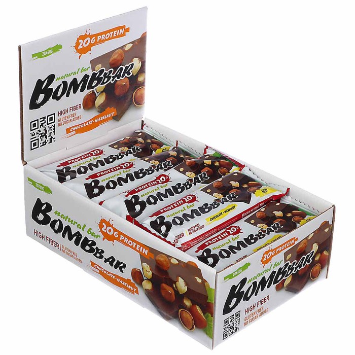 Батончик BombBar Protein шоколад-фундук 60гр м/у