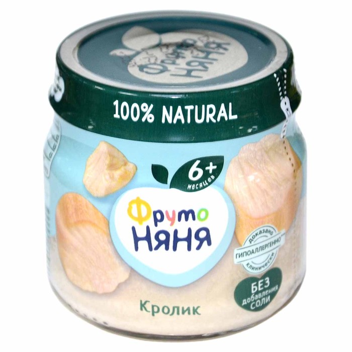 Пюре ФрутоНяня кролик с 6мес 80гр ст/б