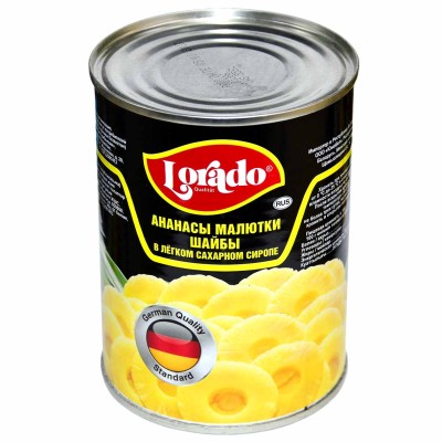 Ананасы Lorado малютки шайбы в сиропе 580мл ж/б