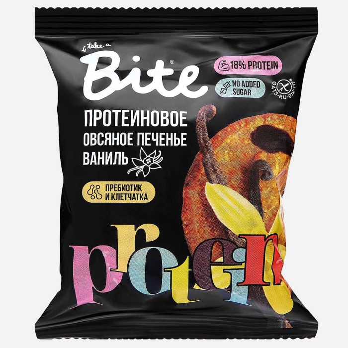 Печенье протеиновое Bite Овсяное ваниль 69г м/у