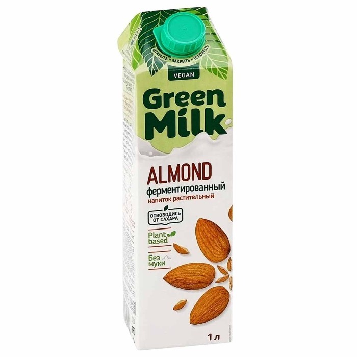 Напиток рисовый Green Milk миндаль 1л т/п