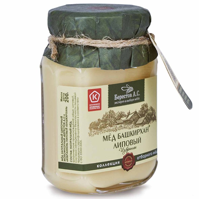 Мед Берестов Башкирхан Липовый 200гр ст/б