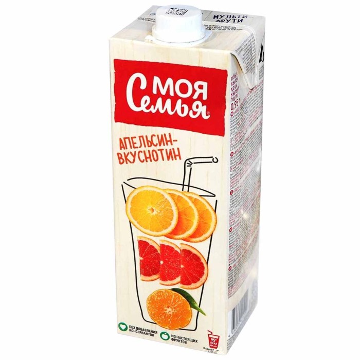 Нектар Моя семья апельсин-вкуснотин 0,95л т/п