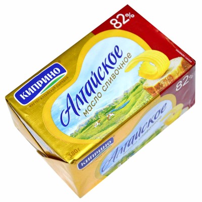 Масло сладко-сливочное Киприно Алтайское 82% 380гр м/у