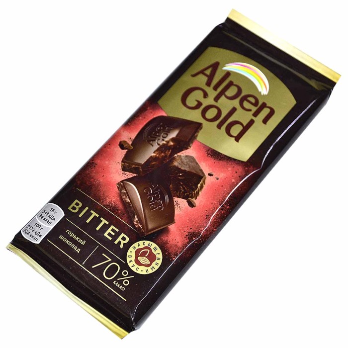 Шоколад Alpen Gold Темный Bitter 80гр м/у