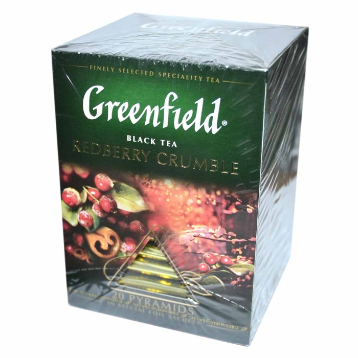Чай Greenfield Redberry Crumble черный 20*1,8гр к/у пирамидки