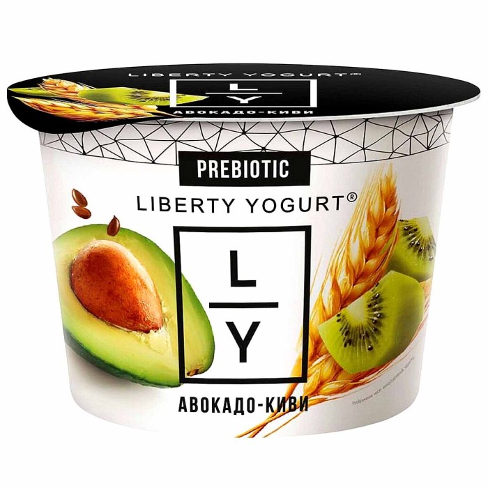 Йогурт Liberty Yogurt с авокадо,киви,шпинатом,орехом 3,5% 130гр пэт