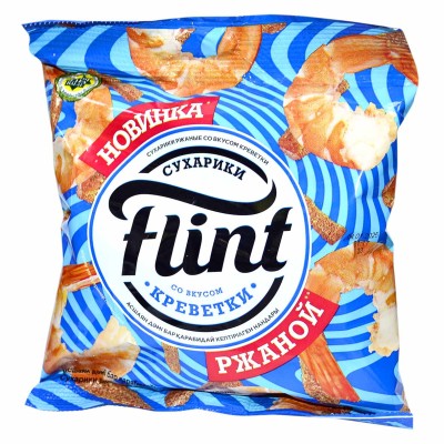 Сухарики Flint ржаные вкус креветки 100гр м/у